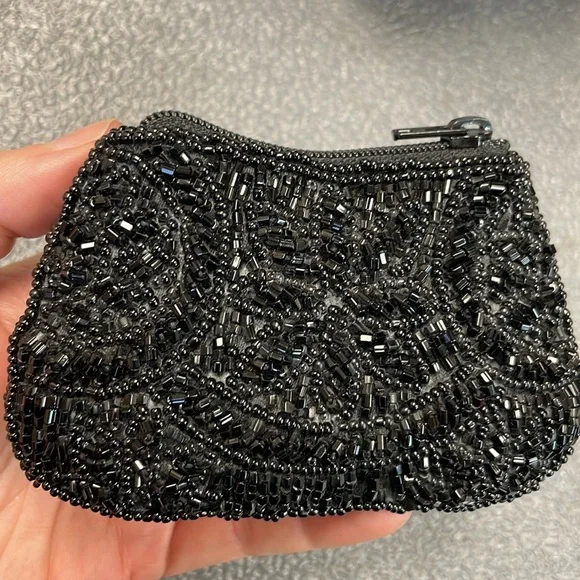 Beautiful Vintage Henry Birks Black Beaded Coin Purse - Picture 2 of 7